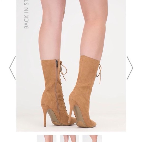 High Point Lace-Up Faux Suede Booties - Picture 2 of 3